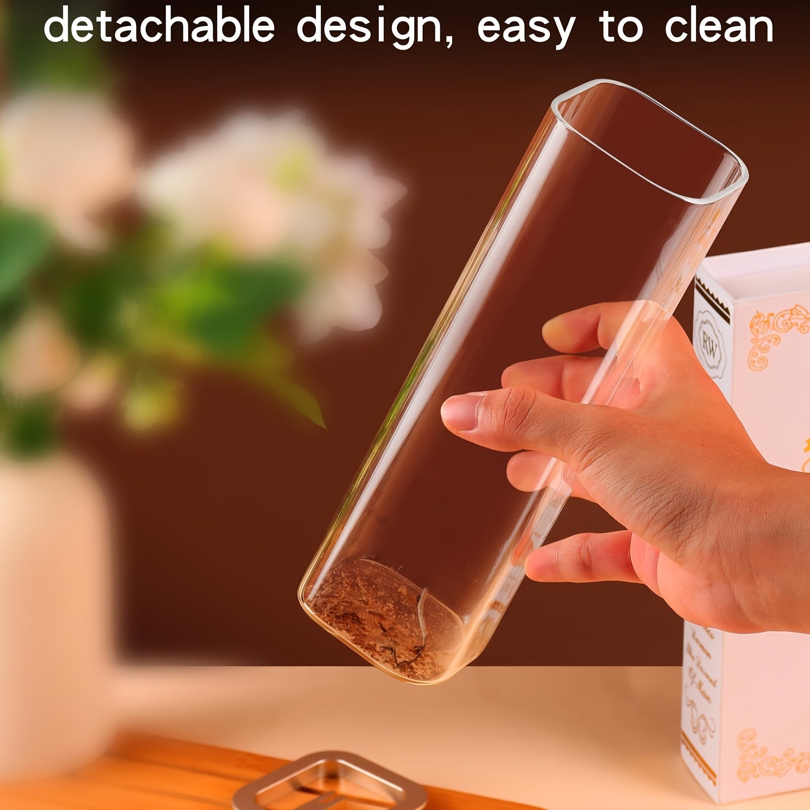 0.39-0.118 Inch Glass Incense Holder with Metal Base for Meditation, Yoga, Spa Rooms, and Home Decor