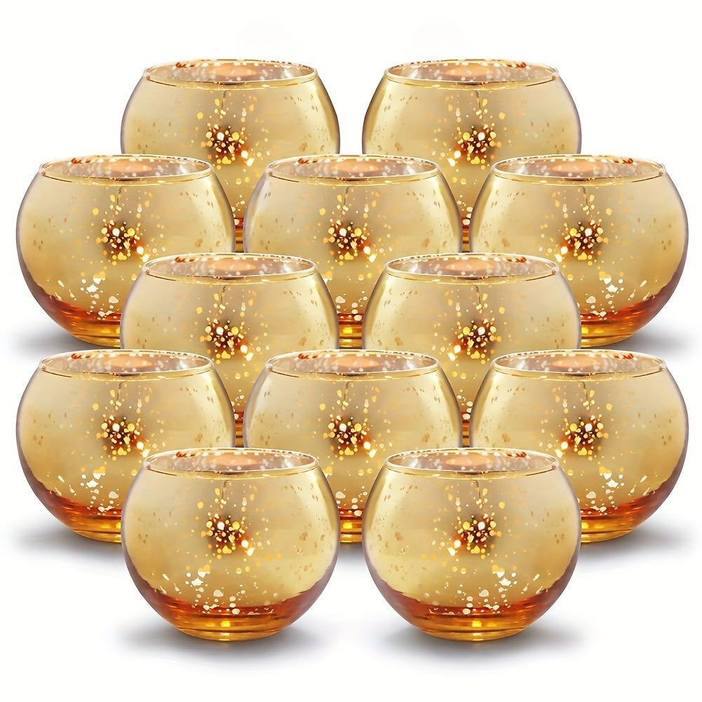 A Set Of 6 Or 12 Transparent Wish Candle Holders For Table Centerpieces, Round Glass Tea Light Holders For Wedding Decorations And Home Decor.