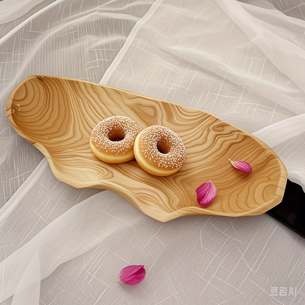1pc Natural Wood Serving Tray