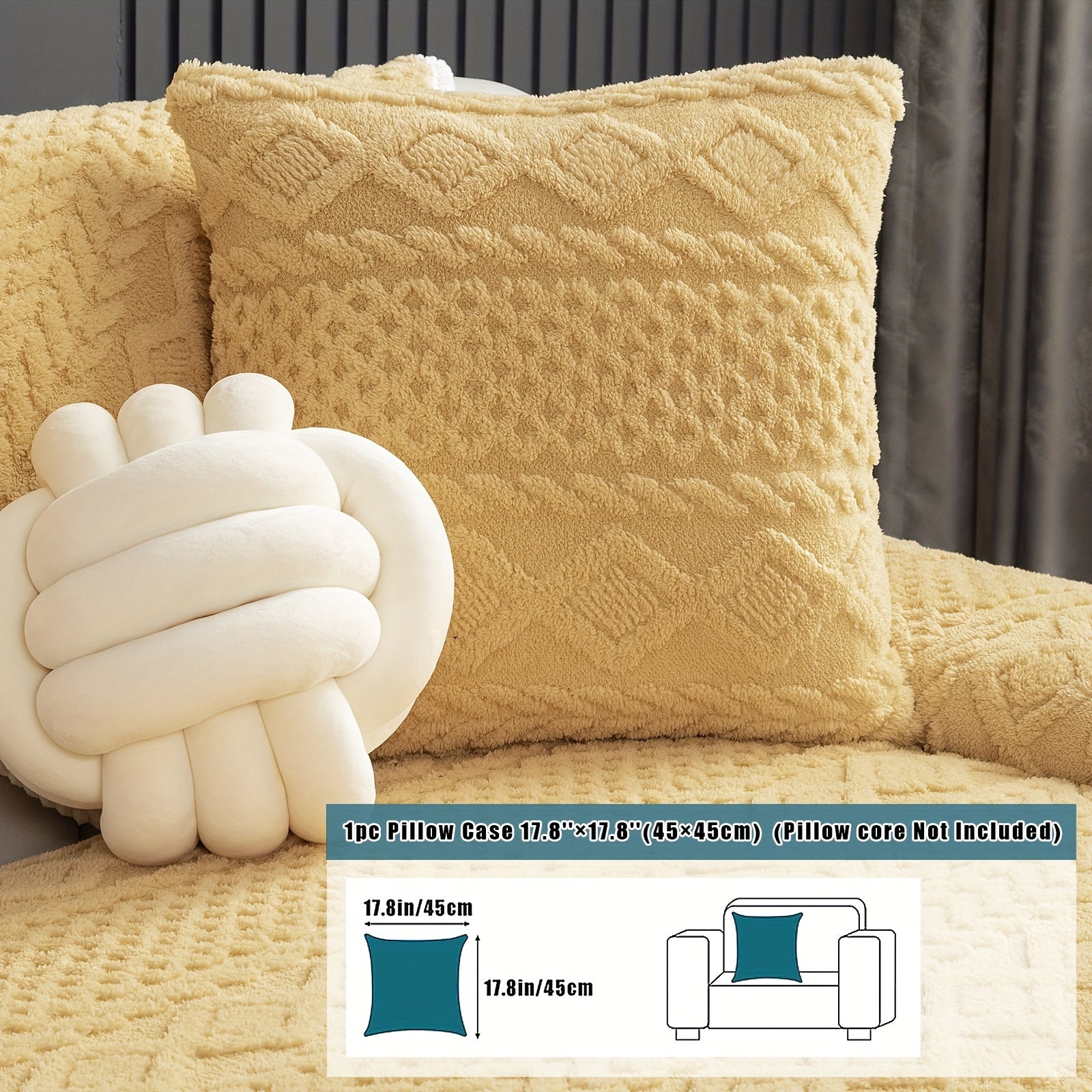 Classic Jacquard Shu Velveteen Sofa Cover - Pet-Friendly, Non-Slip, Machine Washable, Breathable 100% Polyester, 1pc