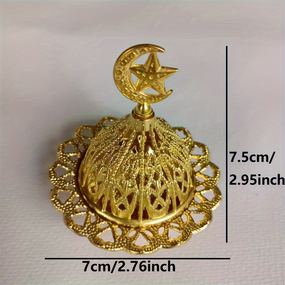 [Vintage Metal Incense Catcher Bowl] 1 Set, Metal Incense Burner, Vintage Arabic Golden Burner Catcher Holder, Incense Backflow Burner Holder Ornaments, Incense Candle Holder Ash Catcher Bowl, Desktop Miniature, Home Decor, Room Decor, Tabletop Decor, Cre