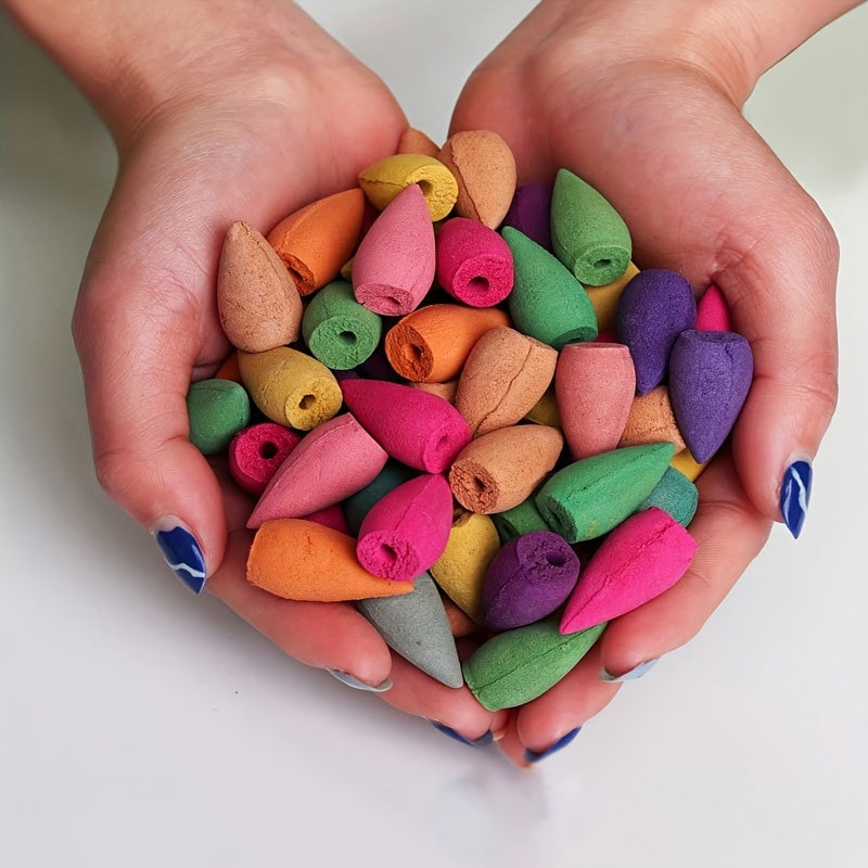 120pcs Natural Backflow Incense Cones - Assorted Scents for Meditation And Yoga - Perfect for Waterfall Incense Burner Holder for House Cleaning, Meditation, Yoga, Negative Energy Cleansing And Home Or Office Purification Applications