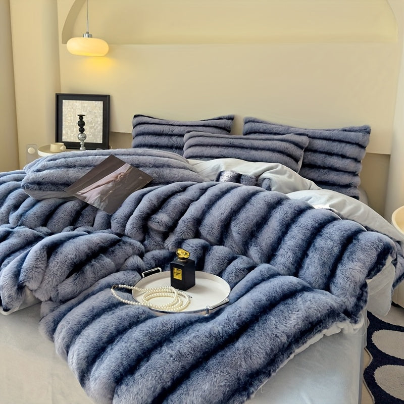 High-end soft striped multifunctional blanket