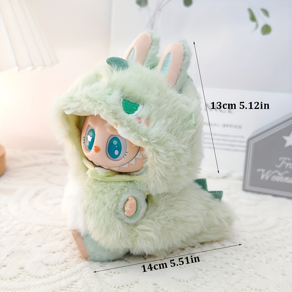 LABUBU Costume Accessories Macaron Labubu Appearance Decorative Items, Cute 3D Shark Dinosaur Suit, Suitable for 15-17cm Doll Clothes. Handmade Decoration-No Doll Included
