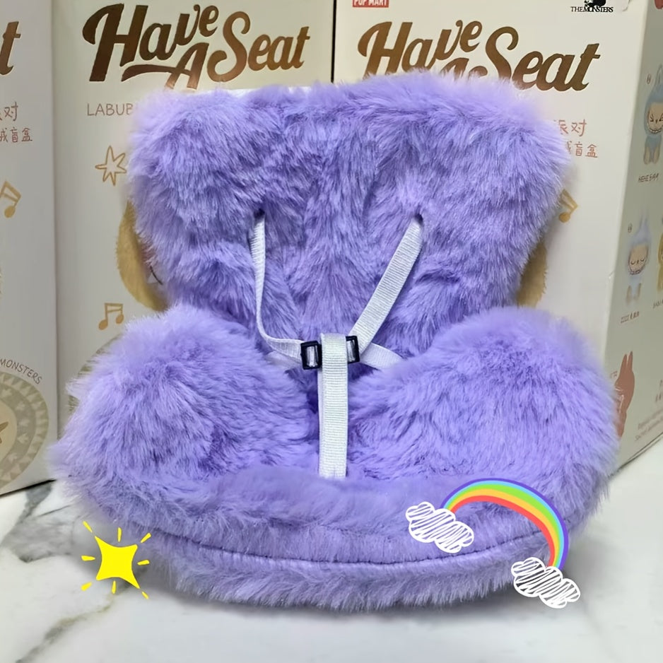 Car Dashboard Ornamen labubu plush seat, Colorful Car Vent Clip Decor, The Monsters Have a Seat accessories - Cute Safety Seat Design, Fun Dollhouse Accessory & Interior Decoration for Vehicles