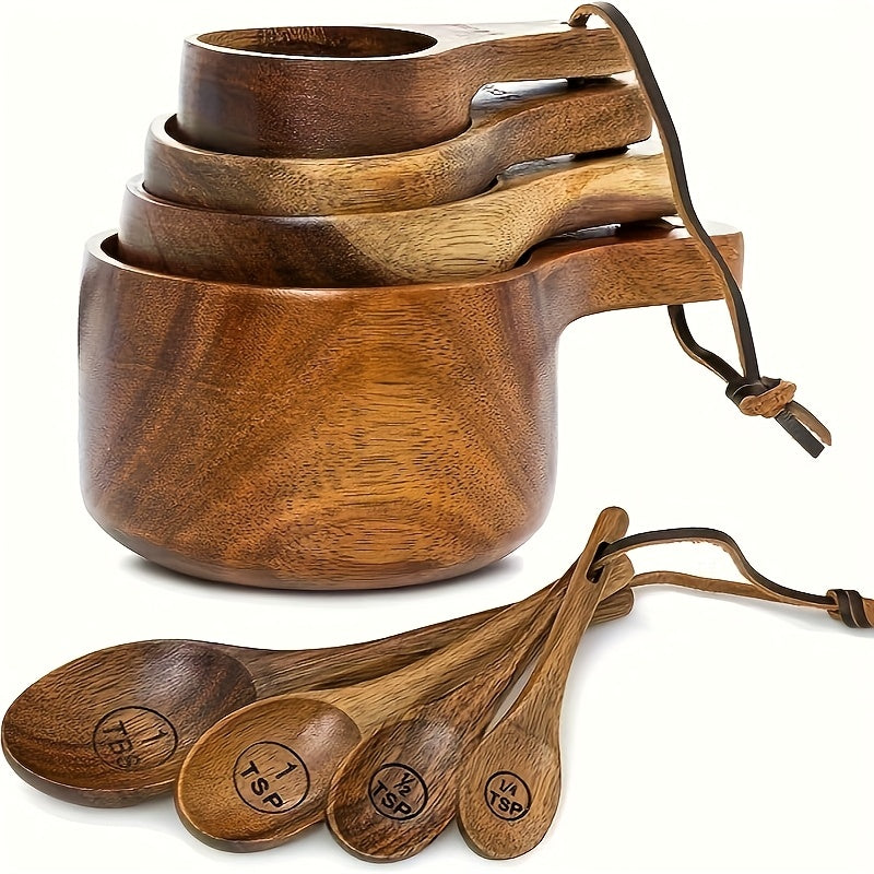 4pcs Natural Wooden Measuring Spoons