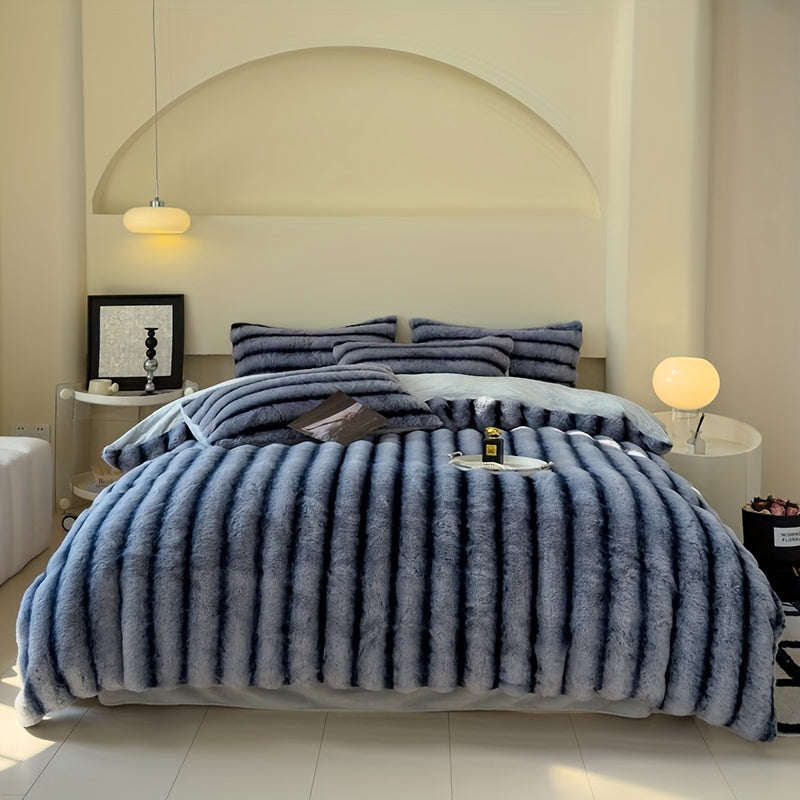 High-end soft striped multifunctional blanket