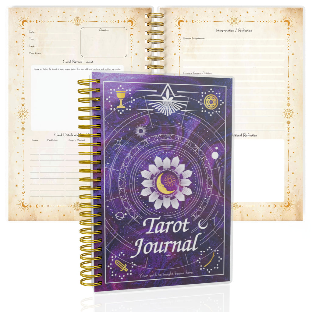 Tarot Journal for Card Reading, Daily Tracker and Reflection Planner, Mystic Notebook for Beginners and Experts, Divination and Manifestation Journal, A5 Planner for Tarot Spreads and Interpretations
