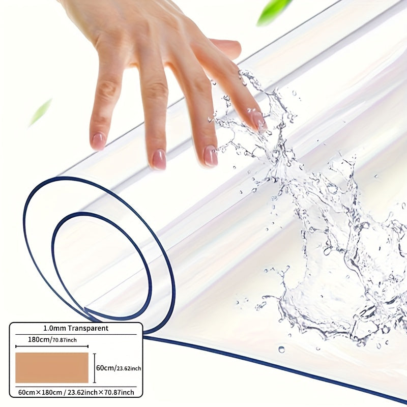1pc Luxury Transparent Tablecloth - 1.0mm Thick PVC, Scratch & Heat Resistant, Protective Film for Dining & Coffee Tables - Ideal for Home, Office, Hotel Use - Elegant Square Design, Tablecloth