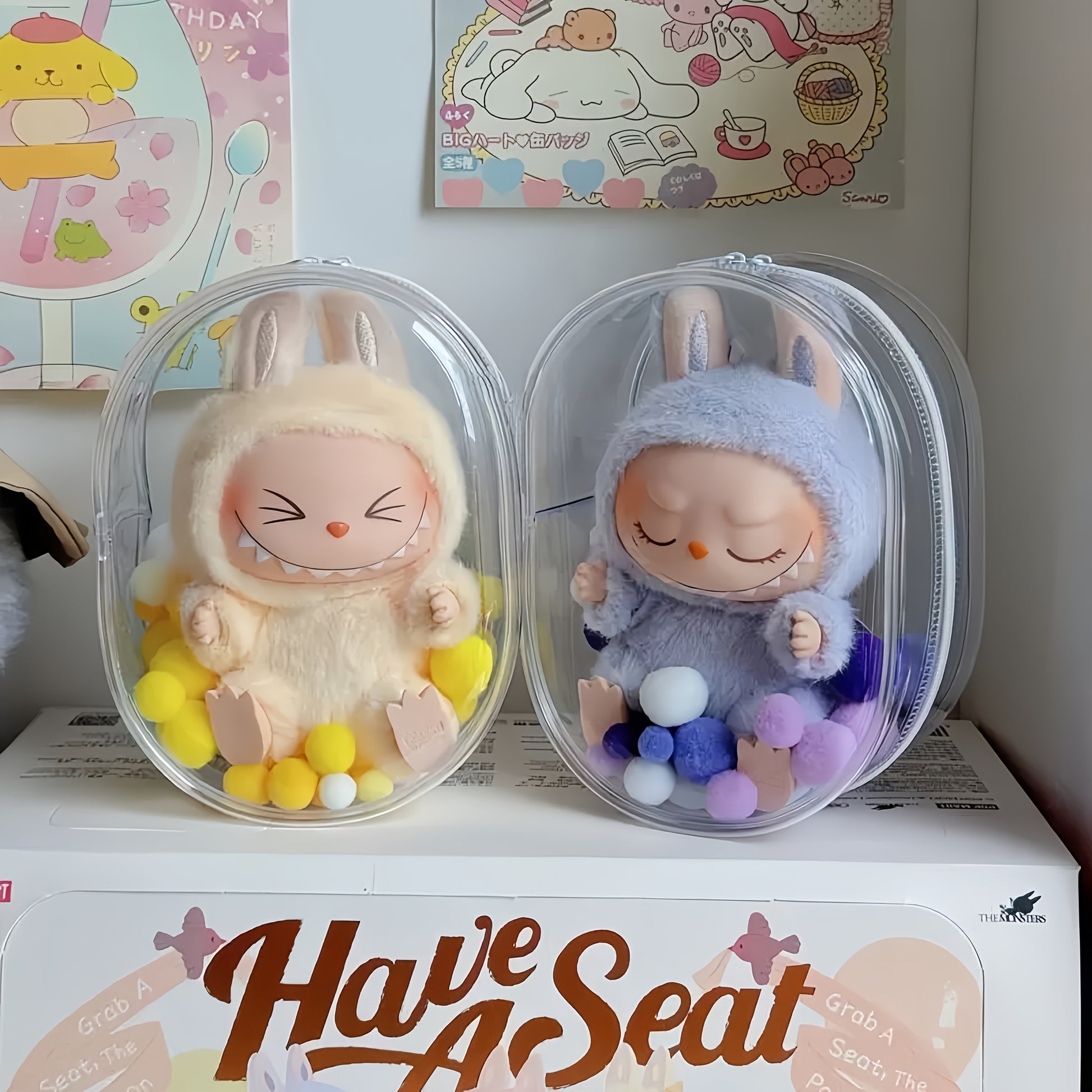 1pc Transparent PVC Doll Storage Bag, LABUBU Themed Reusable Display Case, Portable Design, Suitable for Backpack Decoration, Christmas and Valentine'S Day Gift (No Doll)