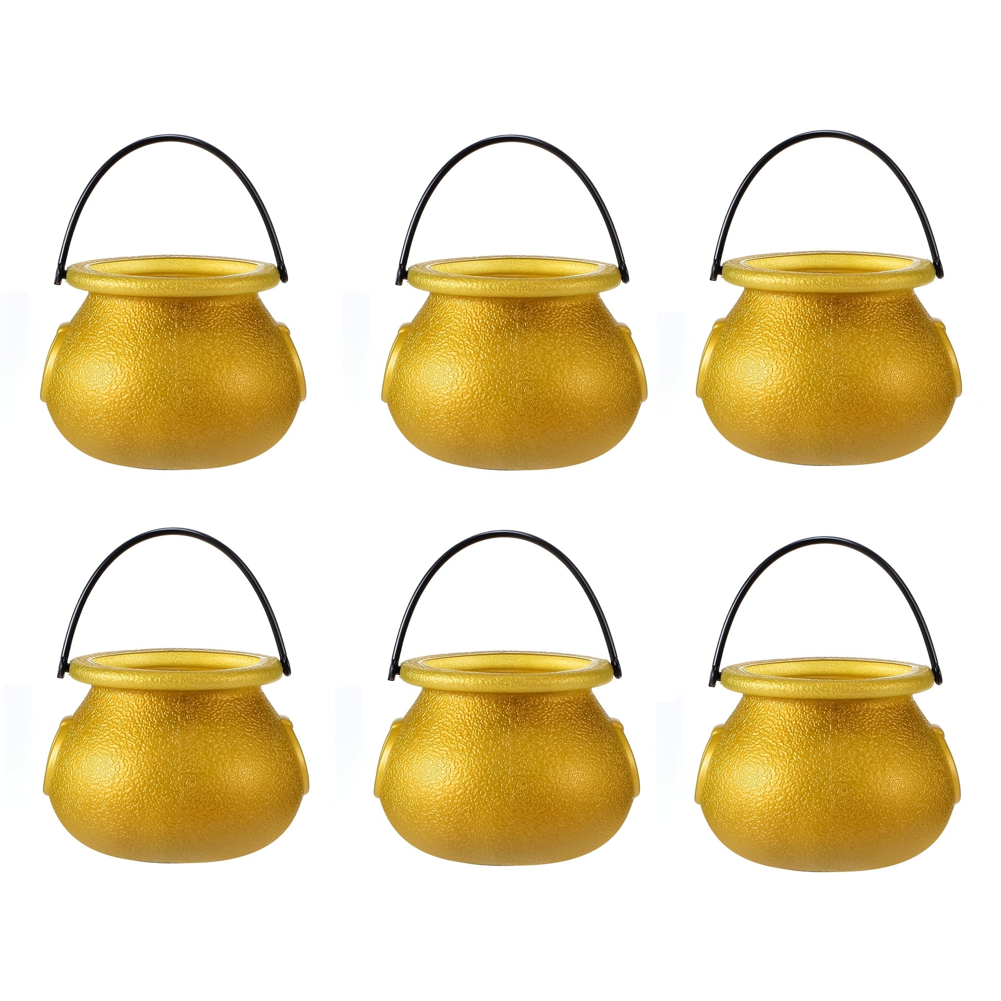 6pcs Mini Cauldron Kettles, Novelty Kettles, Halloween Black Cauldrons Holder, Witches Cauldron, Cauldron Pot Party Favors-(non-food contact)