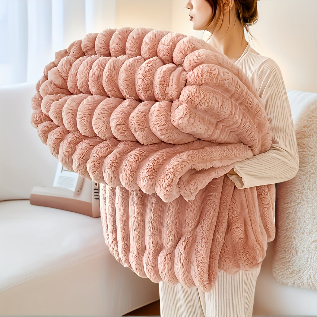 Luxurious Soft Faux Rabbit Fur Throw Blanket