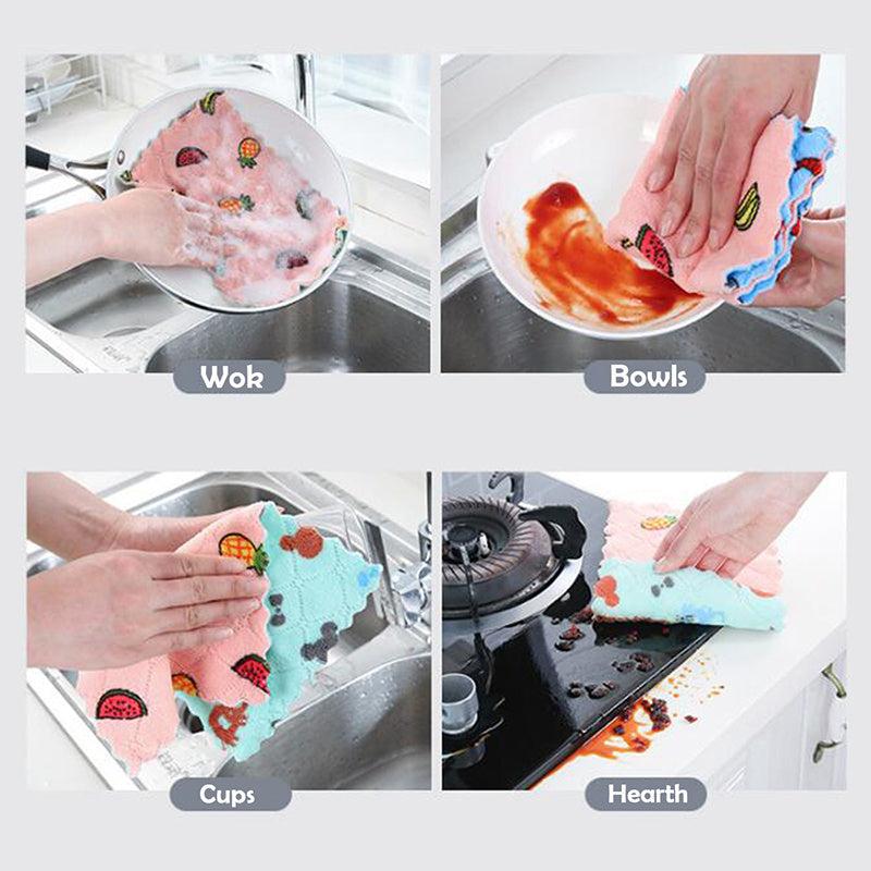 [Super Absorbent] Reusable Dish Cellulose Sponge Cloths | 5pcs/10pcs/15pcs/30pcs | Cellulose/Coral Fleece | Super Absorbent, Washable, Fast Drying | Kitchen/Dish Cleaning