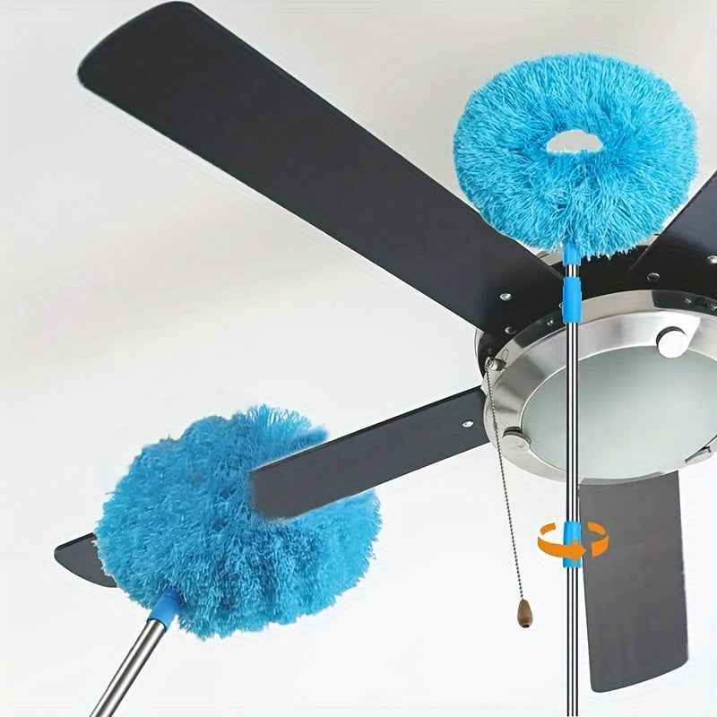 Versatile Microfiber Duster with Extendable Pole - Washable & Reusable for High Ceilings, Fans, Furniture & Cars - Ideal for Bedroom, Living Room & Kitchen Cleaning