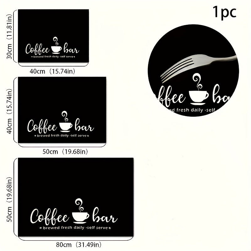 [Coffee | Print] Coffee Print 1pc Dish Drying Mat | Dining Table Decor, Perfect for Coffee Makers and Espresso Machines