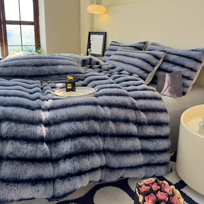 High-end soft striped multifunctional blanket