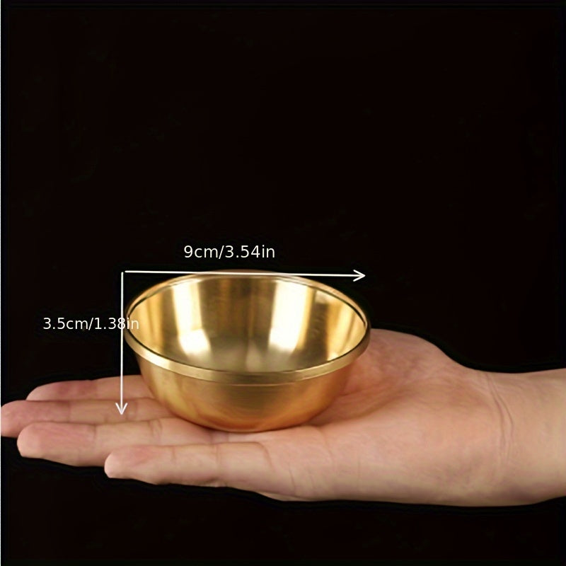 1pc Brass Altar Bowl with Golden Pentacle & Moon Design - Perfect for Witchcraft, Divination & Astrology - Ideal Home Decor for Christmas, Halloween, Easter, Hanukkah, Thanksgiving