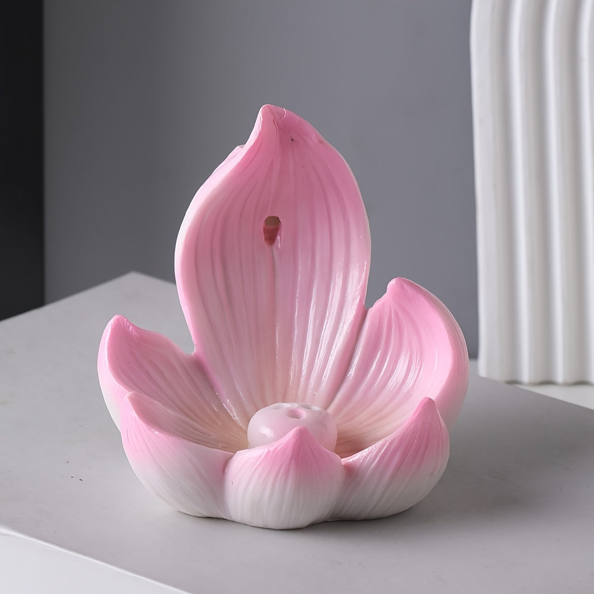 Unscented Resin Lotus Flower Incense Holder for Yoga, Meditation, and Home Decor, Ideal for Christmas, Halloween, Thanksgiving, and Ramadan
