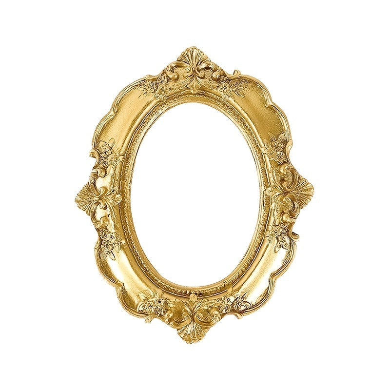 [1pc Elegant Golden Photo Frame] 1pc, Vintage Golden Photo Frame - Elegant Home Decor and Jewelry Display for Desktop Photos