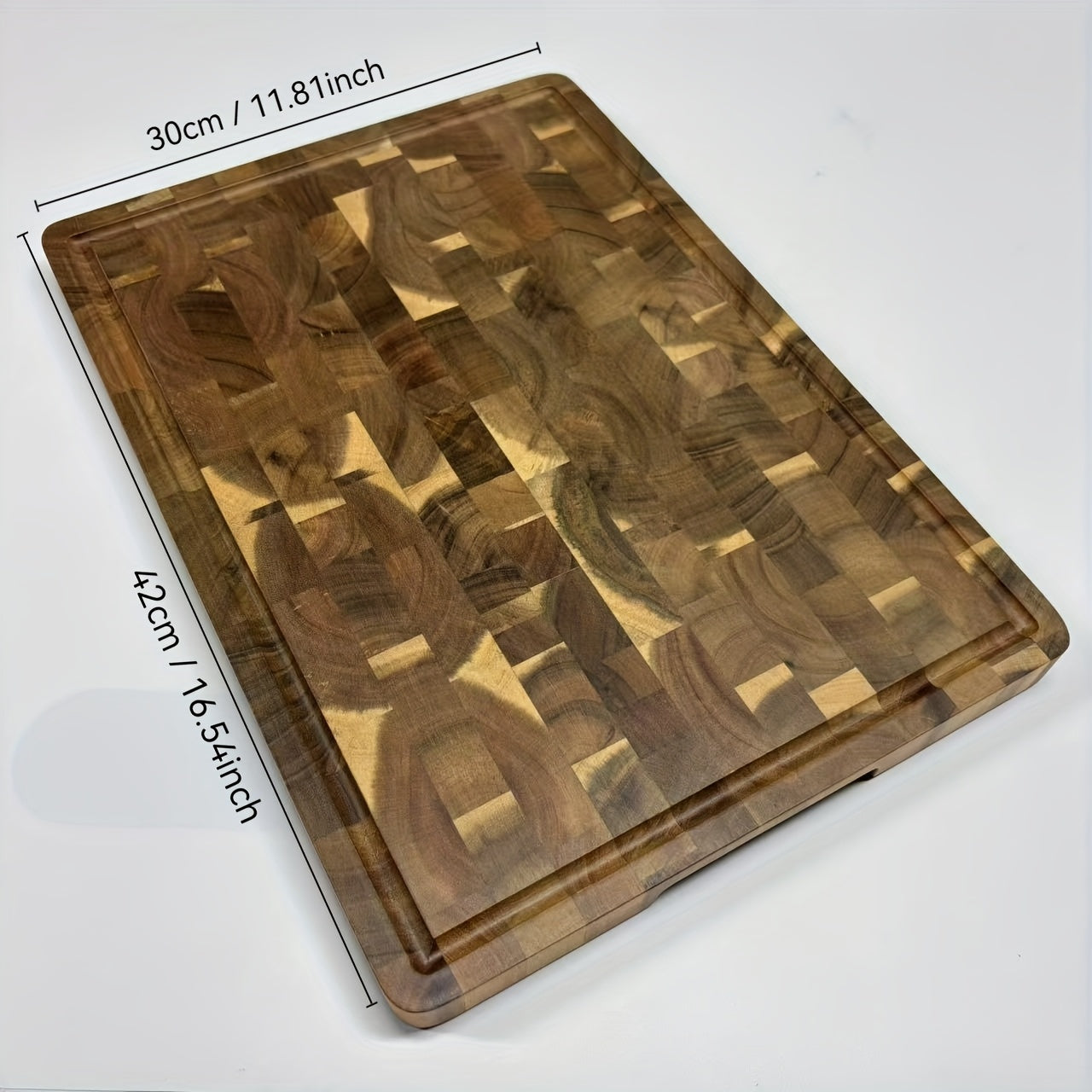 1pc Premium Acacia Wood Cutting Board - Double-Sided, Durable & Hygienic Kitchen Essential for Meat, Cheese, Bread, Vegetables & Fruits - Rustic Design with Natural Wood Grain, Perfect for Home & Professional Use, Food Preparation | Stylish Chopping Board