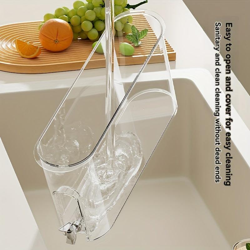 4L Plastic Refrigerator Beverage Dispenser with Spigot - Large Capacity Cold Drink Pitcher, Fruit Infuser Water Jug for Juice, Tea, Cold Brew, Household Beverage Tub with Tap (Set of 1)