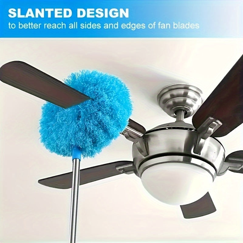 Versatile Microfiber Duster with Extendable Pole - Washable & Reusable for High Ceilings, Fans, Furniture & Cars - Ideal for Bedroom, Living Room & Kitchen Cleaning