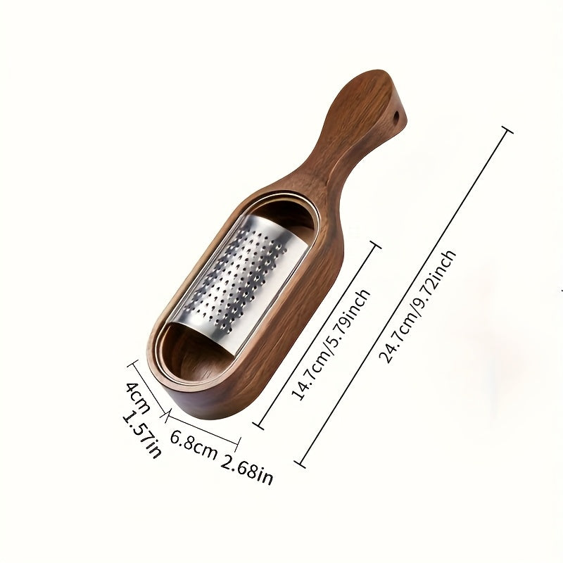 Premium Acacia Wood Handle Stainless Steel Cheese Grater