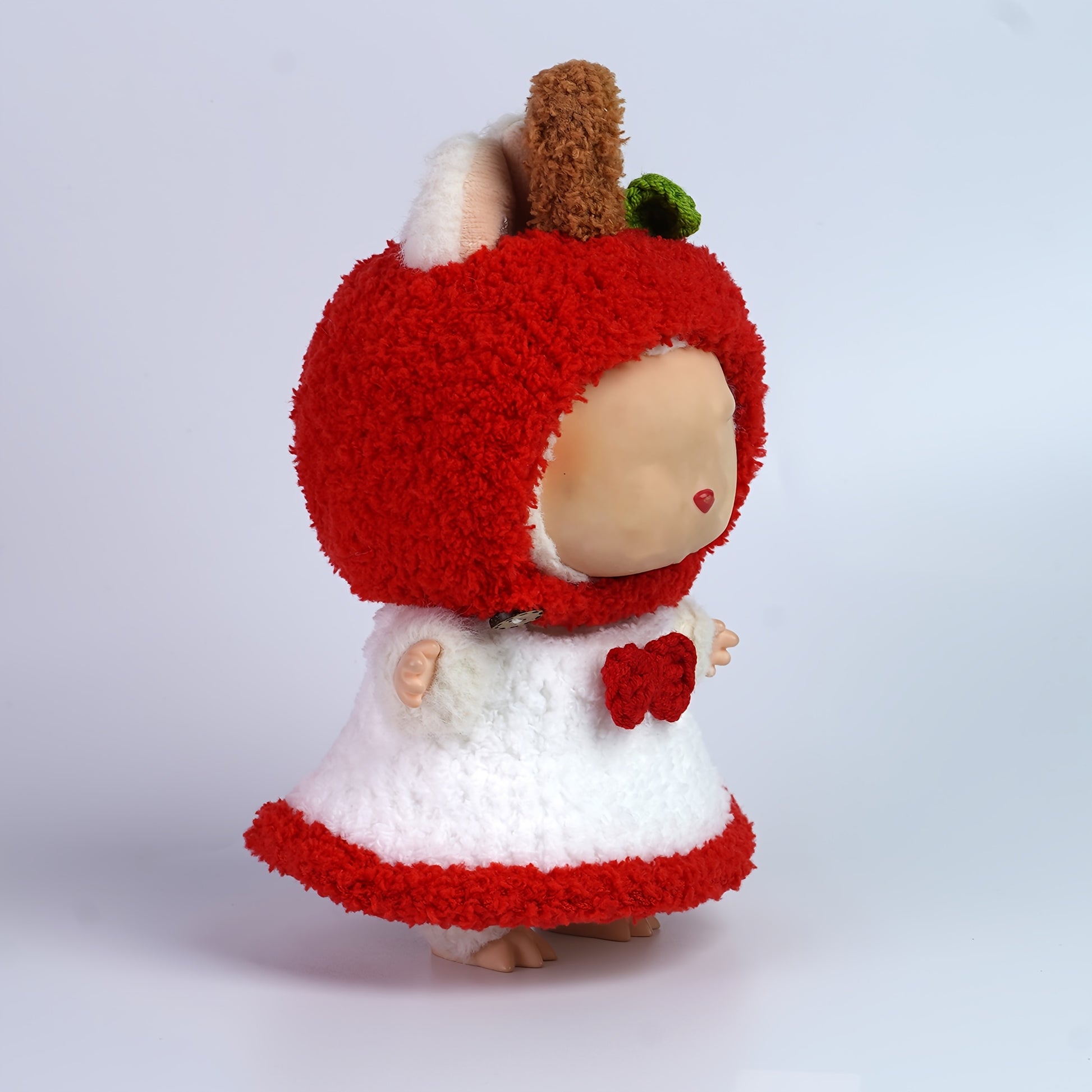 Suitable for 6.69-inch/17cm/15cm LABUBU Doll, handmade clothing set (excluding doll), hand-knitted apple outfit, compatible with "Macaron" doll set and "Have a Seat" doll dress, made of soft and comfortable materials, perfect birthday gift or holiday pres