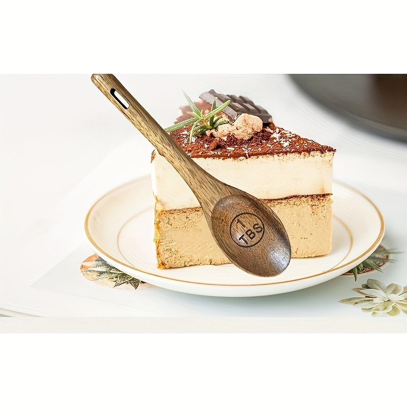4pcs Natural Wooden Measuring Spoons