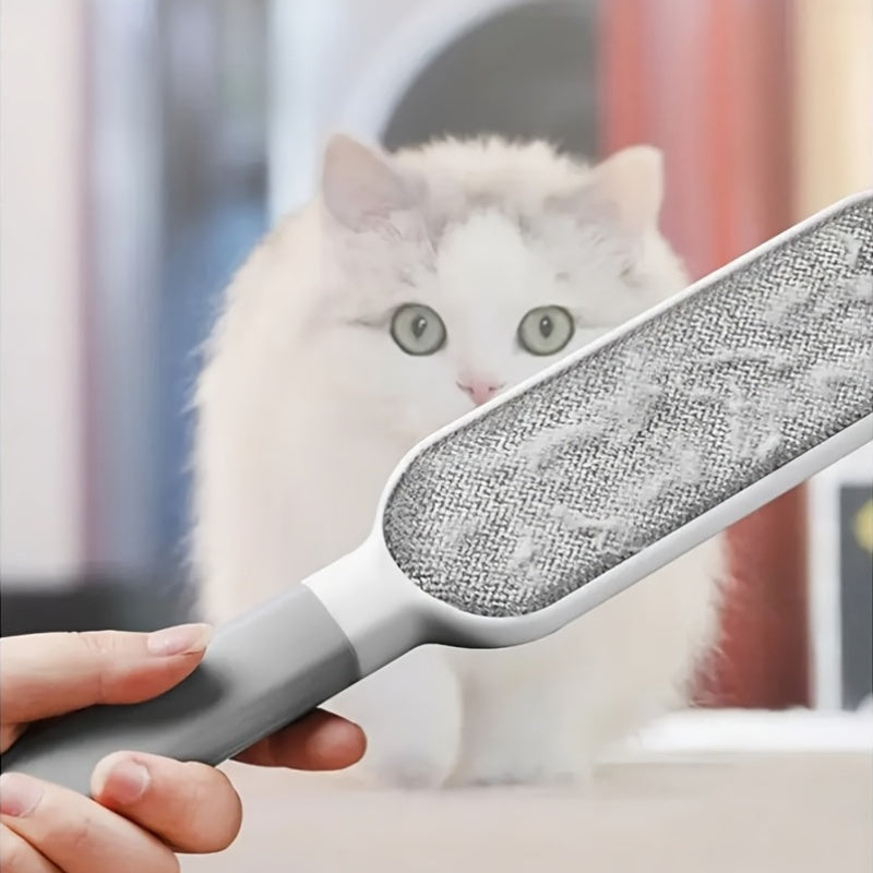 1pc Double-Sided Multi-Functional Reusable Dust Brush, Manual Electrostatic Lint Brush for Cat Fur, Clothes, Sofa, Furniture, Bedding, Carpet Cleaning - Plastic, No Electricity Needed, Ideal for Living Room Use