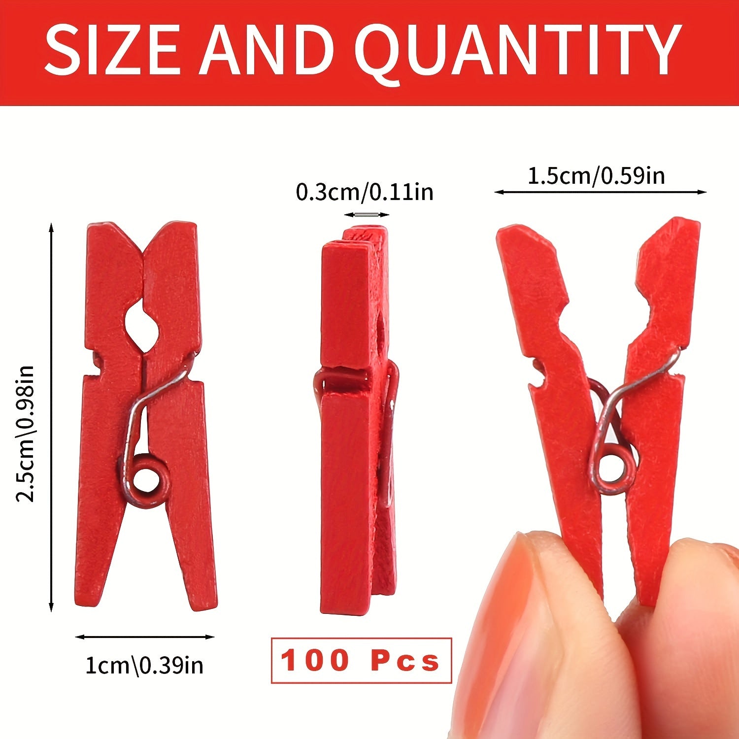 100pcs colorful wooden mini clothes pins for photos, 1 inch (2.5cm) multi - color decorative, reusable and space saving. suitable for photos, crafts & DIY projects, home & kitchen decoration, Valentine ' s Day photo frame clip for decoration