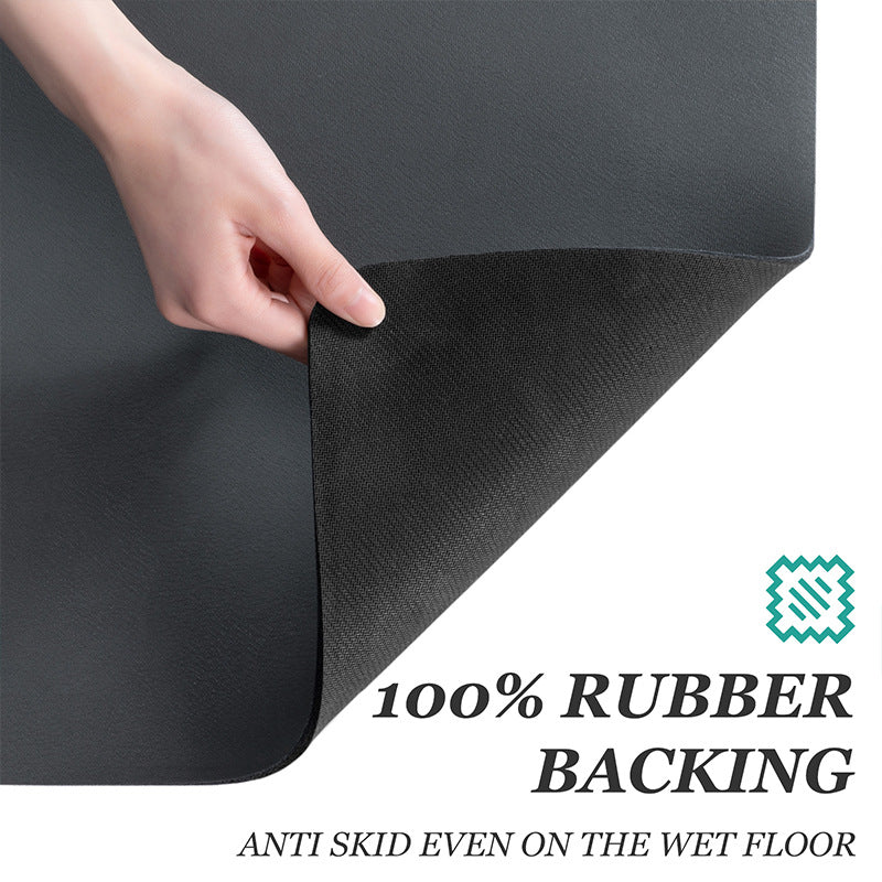 [1pc Non-Slip Kitchen Mat] 1pc Super Non-Slip Diatom Mud Kitchen Mat | 3mm Thick, 2.0kg/m², Natural Rubber Base, Scratch-Resistant, Easy to Clean & Wipe | Comfortable Standing Mat for Kitchens, Bathrooms, Entryways - Black, Multiple Sizes Available