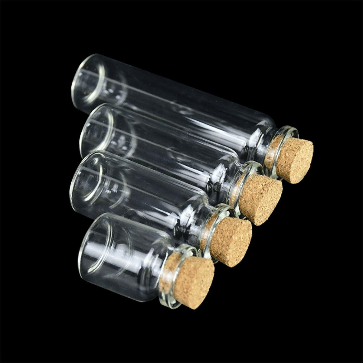 [Mini DIY Glass Cork Jar] 5Pcs Mini Glass Bottles With Cork Empty Christmas Wish Bottles For DIY Message Vials Jars Crafts Pendants Home Wedding Ornaments, Mini DIY Glass Bottle Delicate And Lovely Cork Drift Blessing Wishing Prayer Jar Vial, Mini Tiny Cl