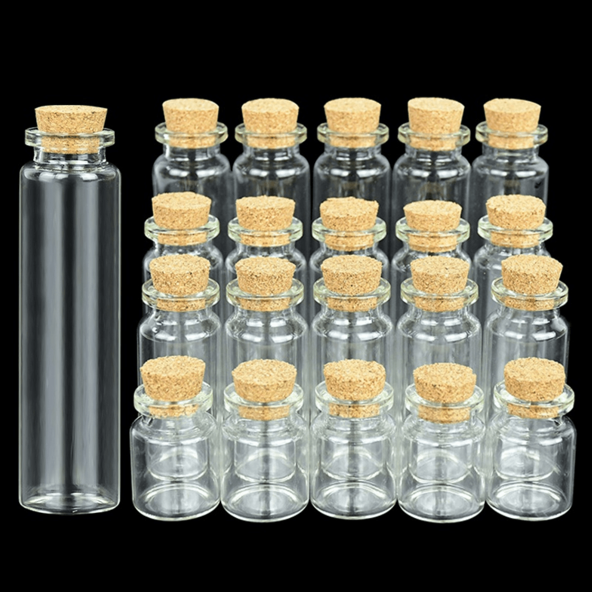 [Mini DIY Glass Cork Jar] 5Pcs Mini Glass Bottles With Cork Empty Christmas Wish Bottles For DIY Message Vials Jars Crafts Pendants Home Wedding Ornaments, Mini DIY Glass Bottle Delicate And Lovely Cork Drift Blessing Wishing Prayer Jar Vial, Mini Tiny Cl