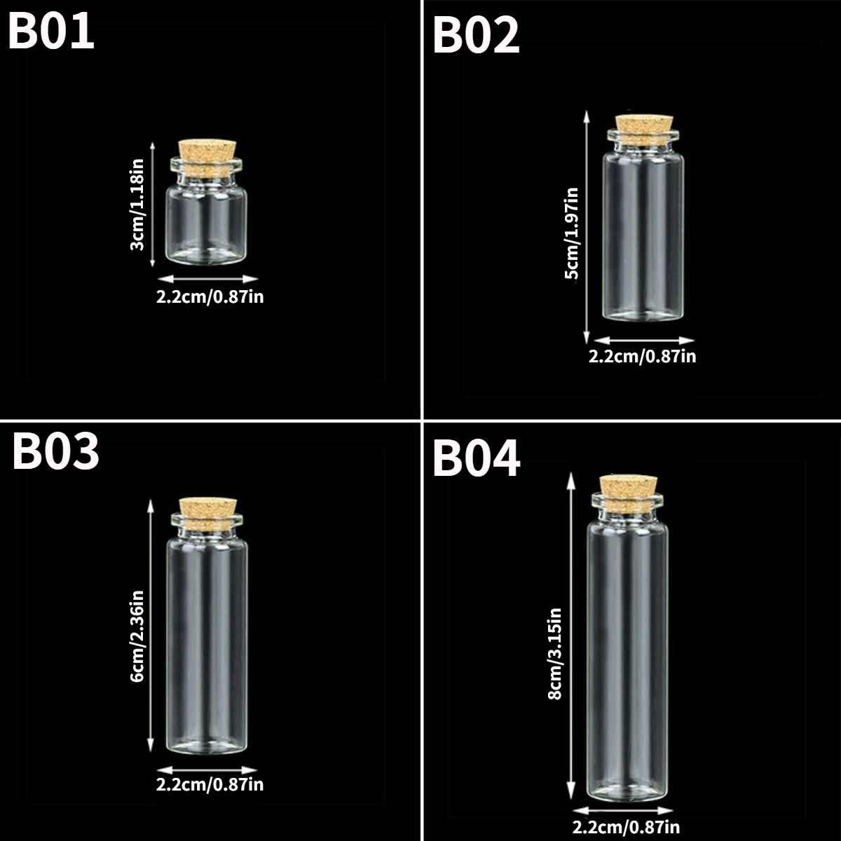 [Mini DIY Glass Cork Jar] 5Pcs Mini Glass Bottles With Cork Empty Christmas Wish Bottles For DIY Message Vials Jars Crafts Pendants Home Wedding Ornaments, Mini DIY Glass Bottle Delicate And Lovely Cork Drift Blessing Wishing Prayer Jar Vial, Mini Tiny Cl