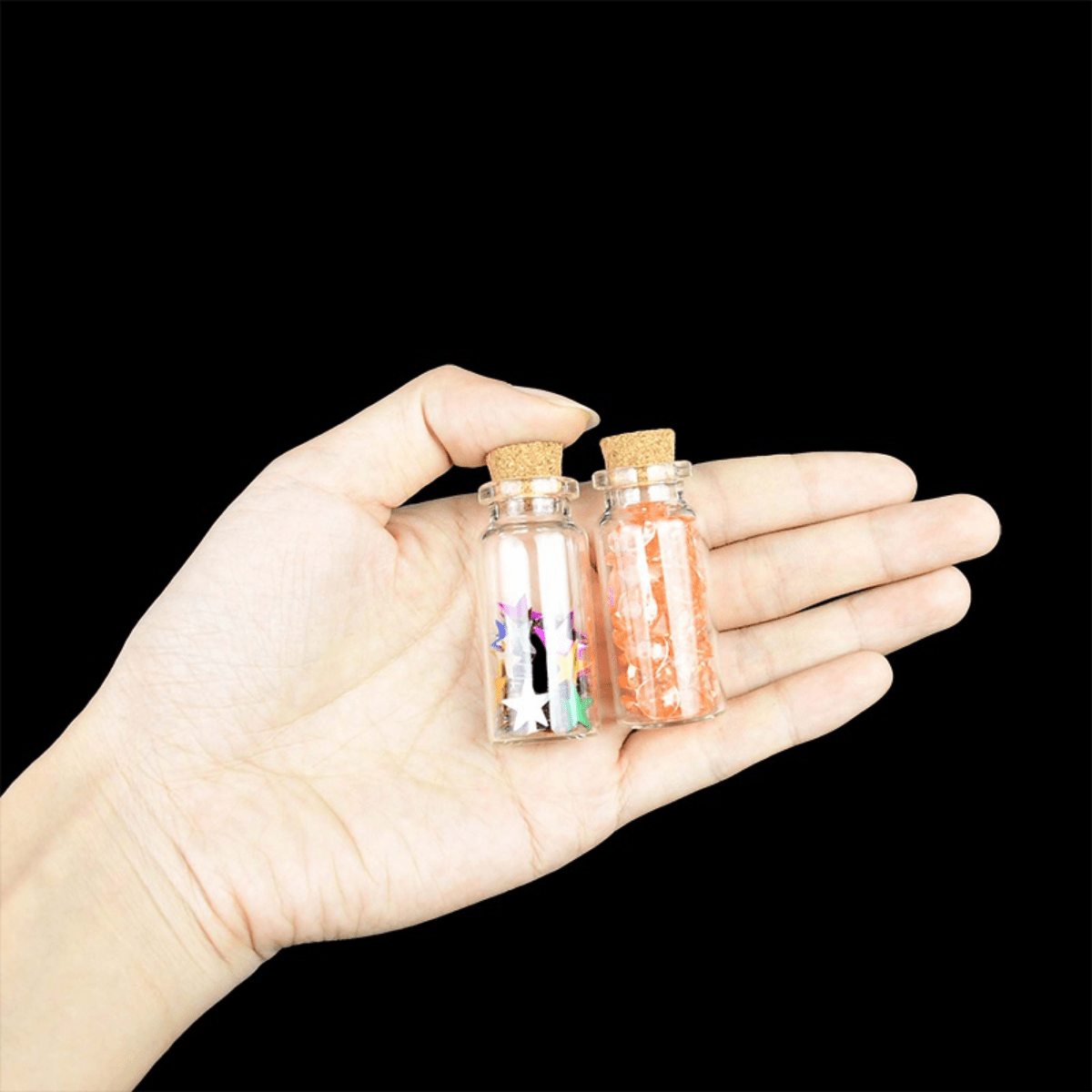[Mini DIY Glass Cork Jar] 5Pcs Mini Glass Bottles With Cork Empty Christmas Wish Bottles For DIY Message Vials Jars Crafts Pendants Home Wedding Ornaments, Mini DIY Glass Bottle Delicate And Lovely Cork Drift Blessing Wishing Prayer Jar Vial, Mini Tiny Cl