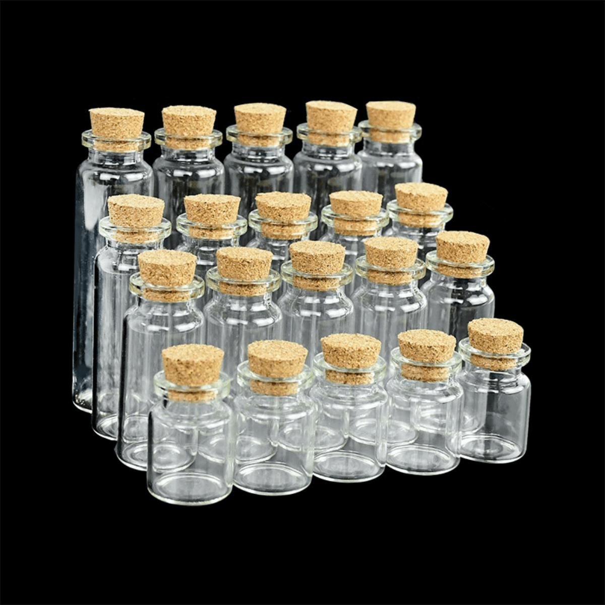[Mini DIY Glass Cork Jar] 5Pcs Mini Glass Bottles With Cork Empty Christmas Wish Bottles For DIY Message Vials Jars Crafts Pendants Home Wedding Ornaments, Mini DIY Glass Bottle Delicate And Lovely Cork Drift Blessing Wishing Prayer Jar Vial, Mini Tiny Cl