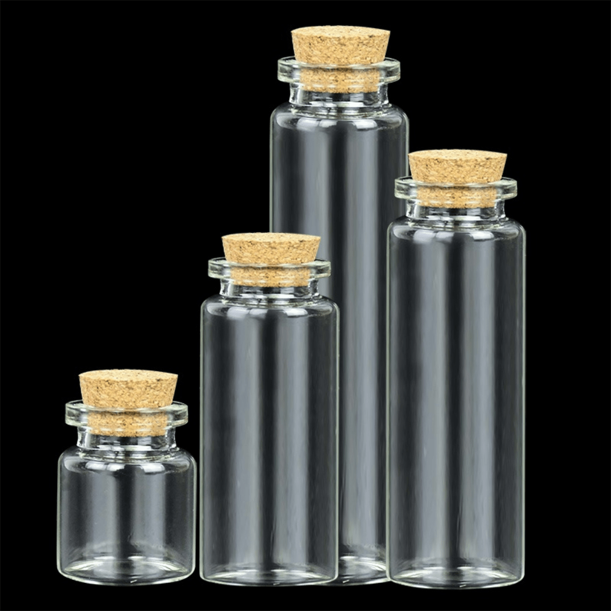[Mini DIY Glass Cork Jar] 5Pcs Mini Glass Bottles With Cork Empty Christmas Wish Bottles For DIY Message Vials Jars Crafts Pendants Home Wedding Ornaments, Mini DIY Glass Bottle Delicate And Lovely Cork Drift Blessing Wishing Prayer Jar Vial, Mini Tiny Cl