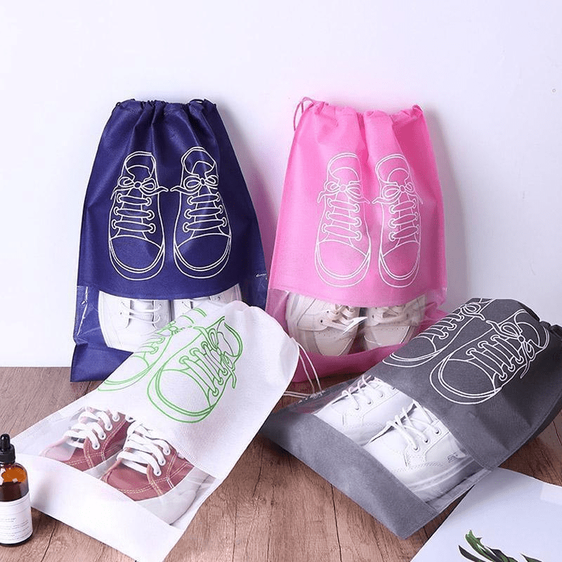 10/5pcs Multi-Color Shoes Storage Bag Closet Organizer Non-woven Travel Portable Bag Clothing Classified Hanging Bag, Hanging Shoe Organizers