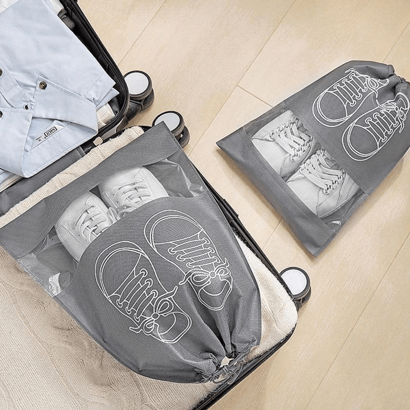 10/5pcs Multi-Color Shoes Storage Bag Closet Organizer Non-woven Travel Portable Bag Clothing Classified Hanging Bag, Hanging Shoe Organizers