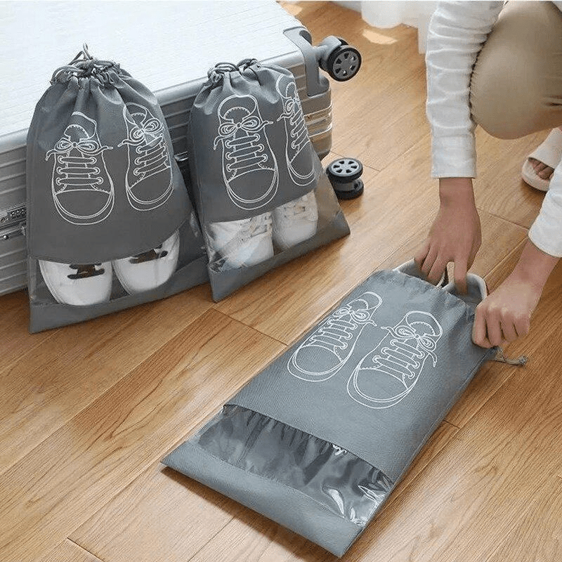 10/5pcs Multi-Color Shoes Storage Bag Closet Organizer Non-woven Travel Portable Bag Clothing Classified Hanging Bag, Hanging Shoe Organizers