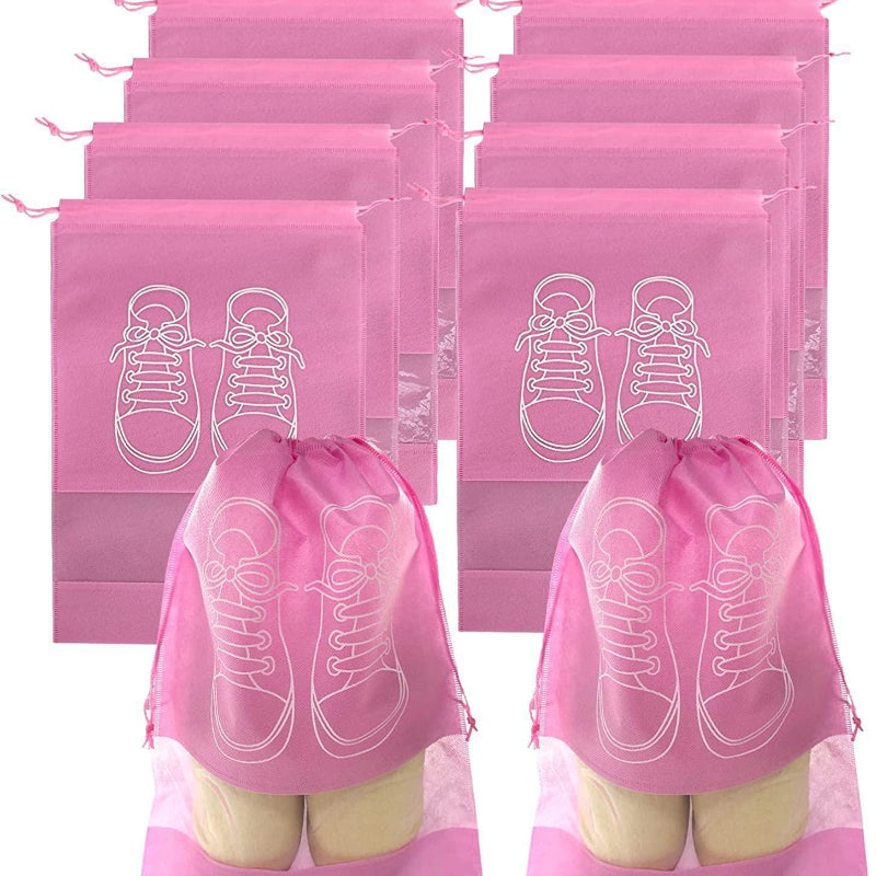 10/5pcs Multi-Color Shoes Storage Bag Closet Organizer Non-woven Travel Portable Bag Clothing Classified Hanging Bag, Hanging Shoe Organizers