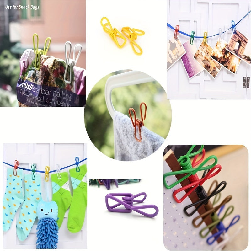 10pcs Durable Multi-Purpose PVC-Coated Steel Clips for Sealing Food Bags, Chips & More - Easy to Clean Kitchen & Dining Accessories (Assorted Colors)