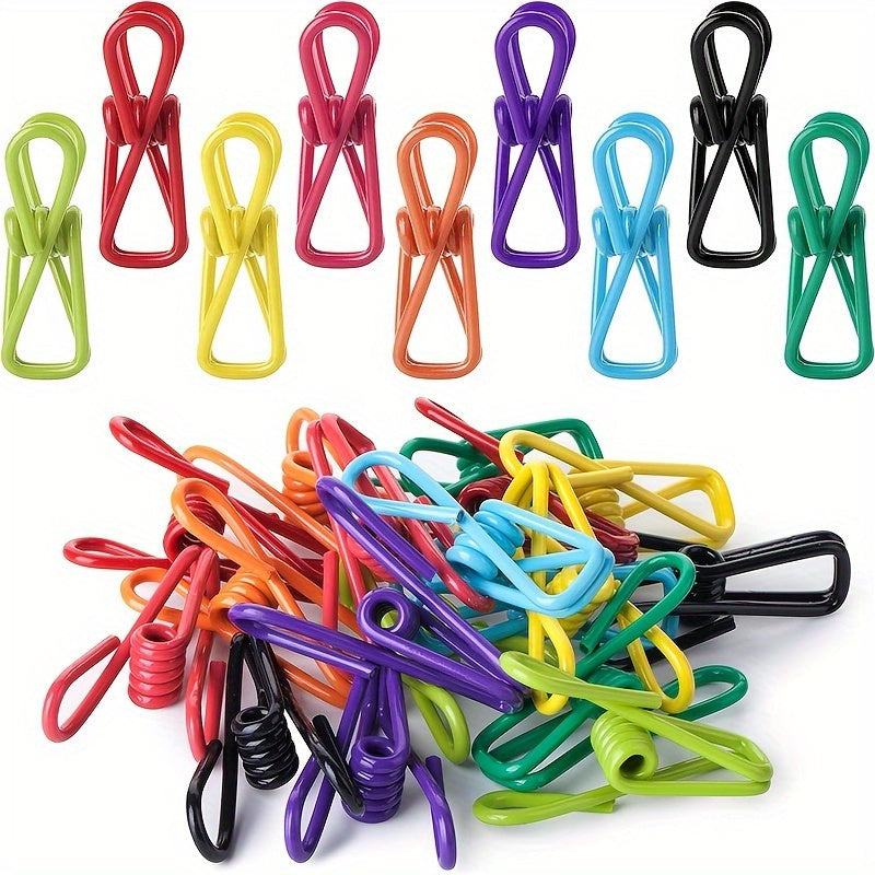 10pcs Durable Multi-Purpose PVC-Coated Steel Clips for Sealing Food Bags, Chips & More - Easy to Clean Kitchen & Dining Accessories (Assorted Colors)