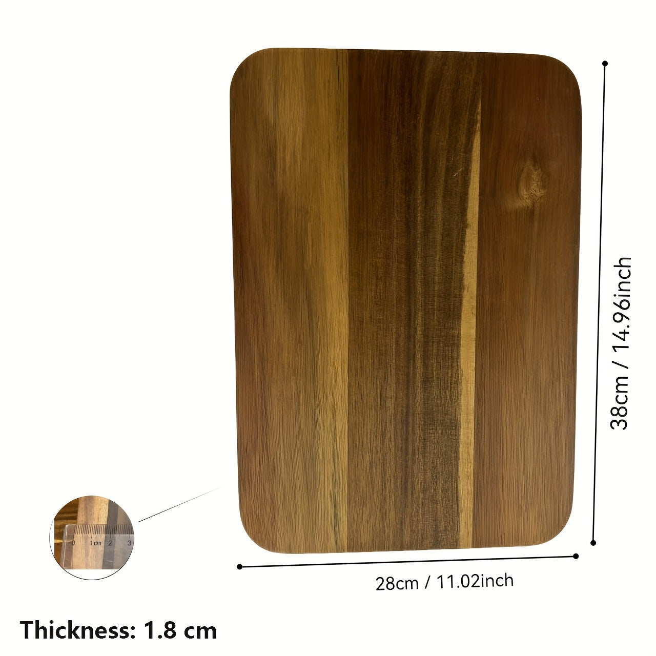 1pc Premium Acacia Wood Cutting Board - Double-Sided, Durable & Hygienic Kitchen Essential for Meat, Cheese, Bread, Vegetables & Fruits - Rustic Design with Natural Wood Grain, Perfect for Home & Professional Use, Food Preparation | Stylish Chopping Board