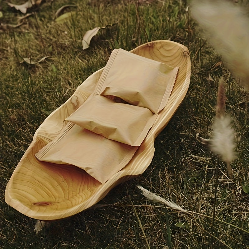 1pc Natural Wood Serving Tray