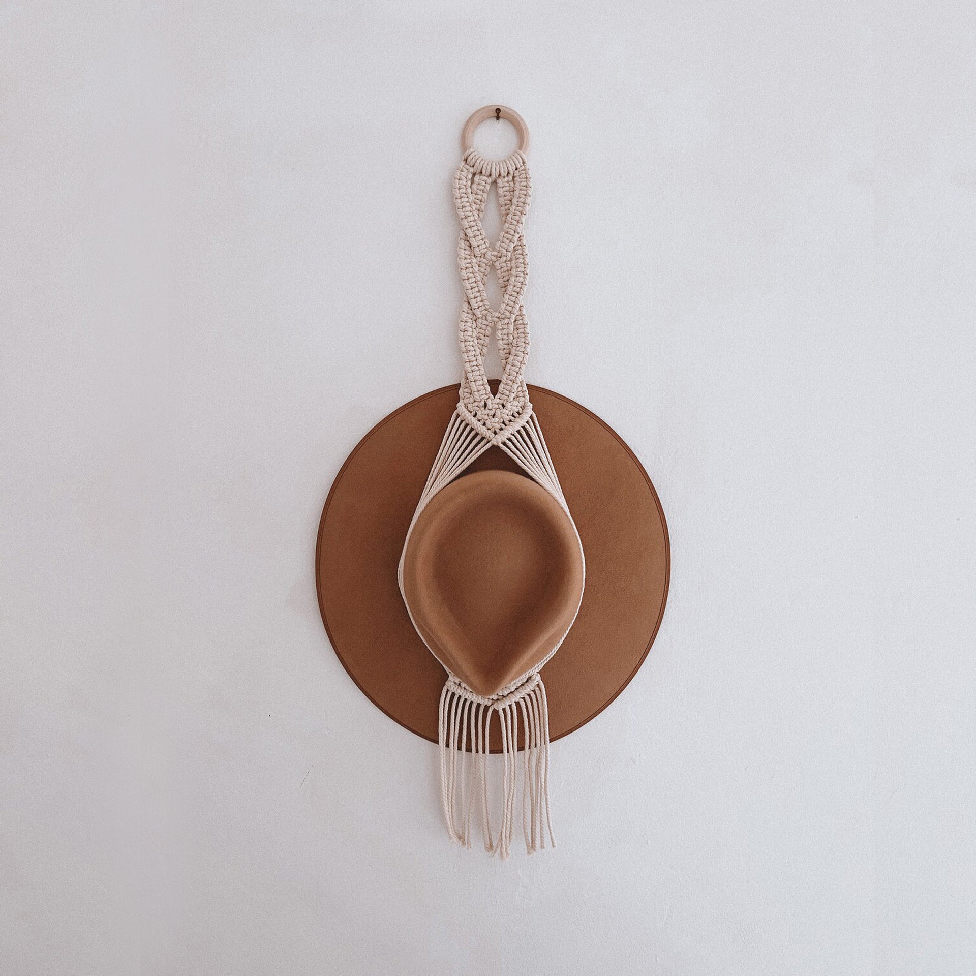 1pc Boho Tassel Hanging Woven Hat Rack