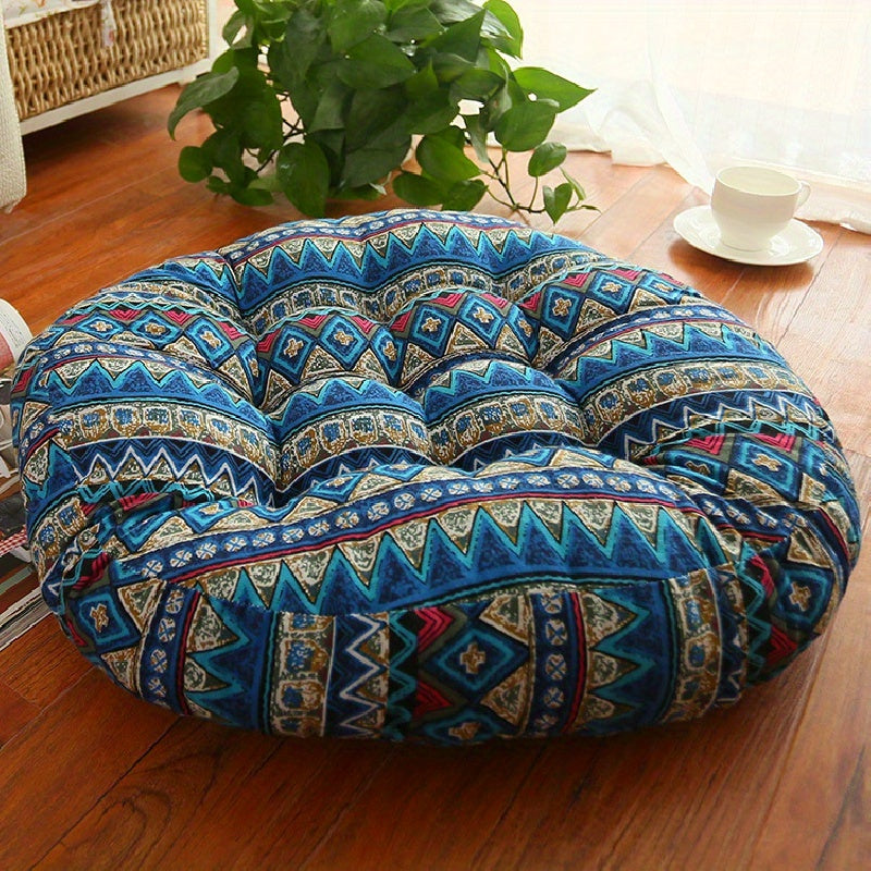 Thick Round Cushion, Futon, Window Cushion, Tatami Pad, Ethnic Fabric Mat, Yoga Mat