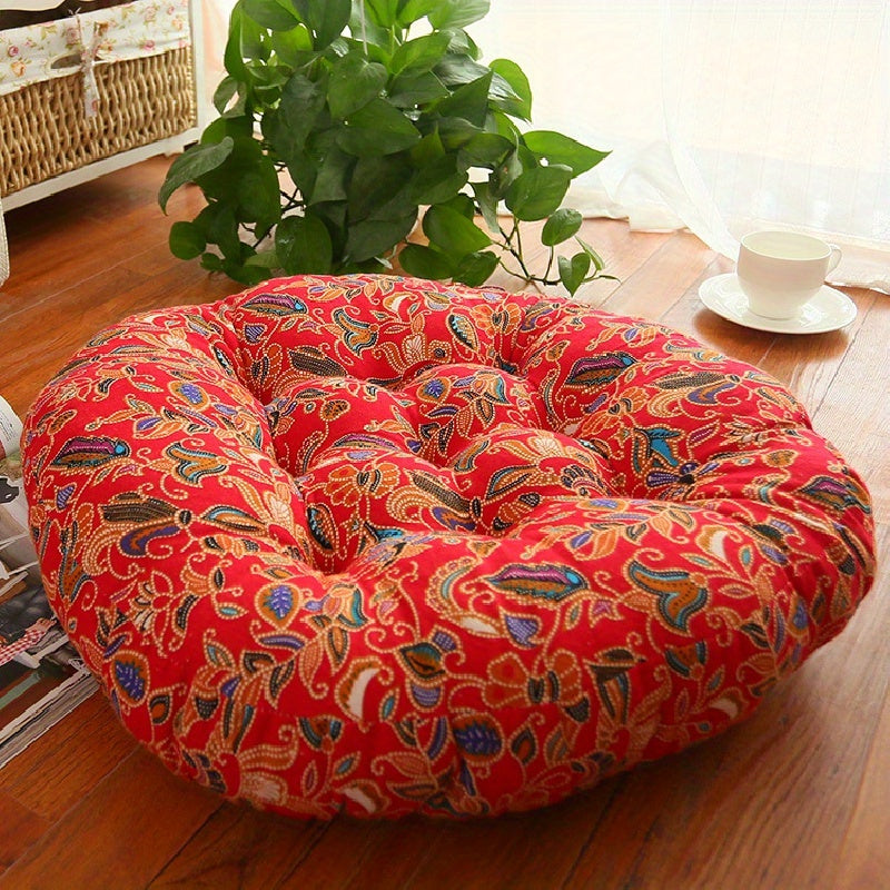 Thick Round Cushion, Futon, Window Cushion, Tatami Pad, Ethnic Fabric Mat, Yoga Mat