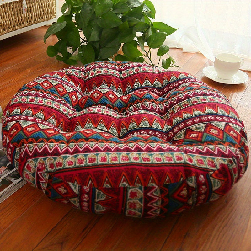 Thick Round Cushion, Futon, Window Cushion, Tatami Pad, Ethnic Fabric Mat, Yoga Mat
